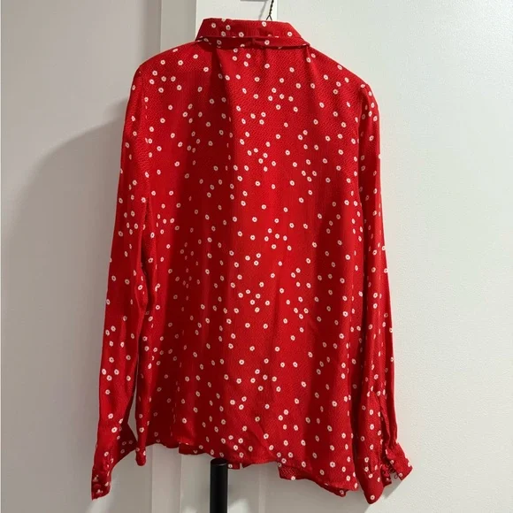Sézane size 36/us 4 Red with flowers beautiful blouse - Picture 5 of 7